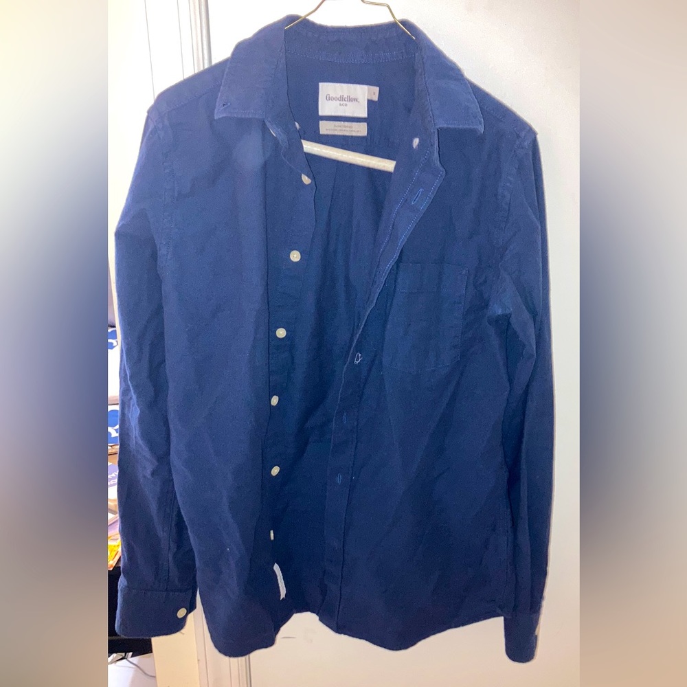 Blue button down shirt